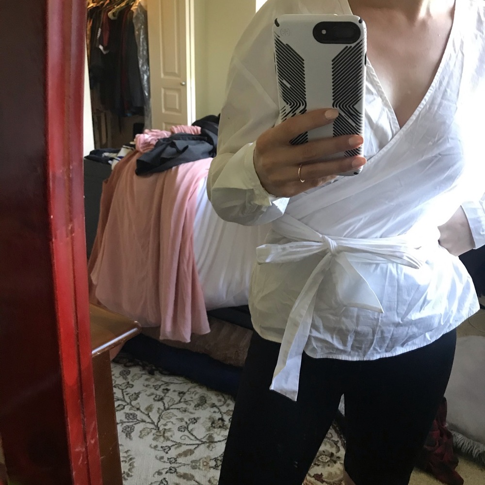 White Wrap Top - Picture 3 of 7